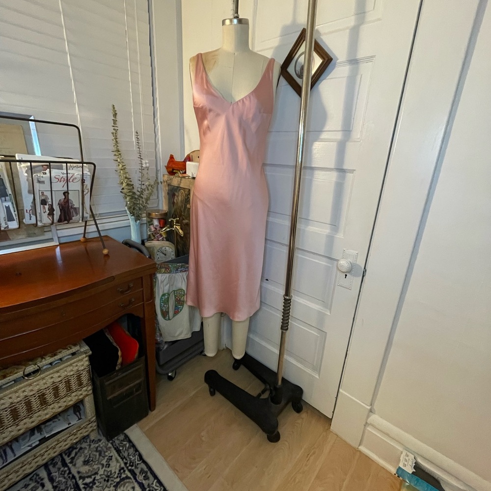 NWOT Victoria’s Secret Satin V-Neck Midi Slip Dress